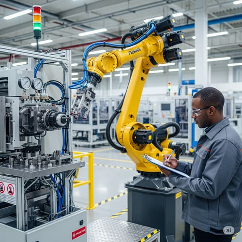 Engenheiro realizando vistoria para Laudo Técnico de Equipamento