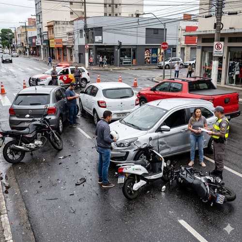 Imagem de acidente de trânsito com motos